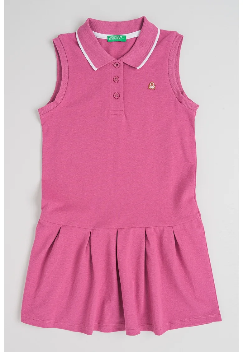 Rochie polo cu fenta cu nasturi, Lila