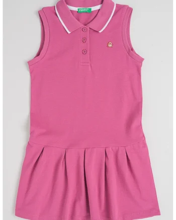 Rochie polo cu fenta cu nasturi, Lila