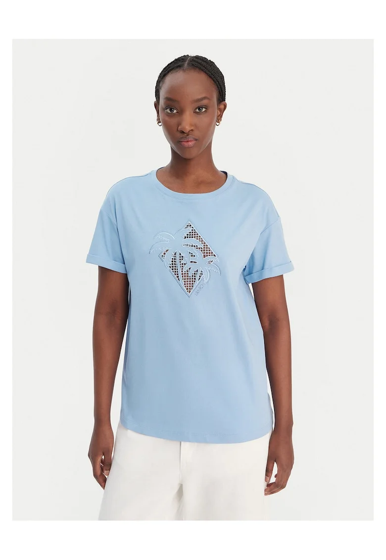 Tricou albastru din bumbac pentru dama de la, Albastru
