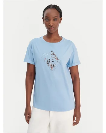 Tricou albastru din bumbac pentru dama de la, Albastru