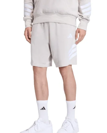 Pantaloni scurti cu imprimeu monograma si snur, Gri deschis
