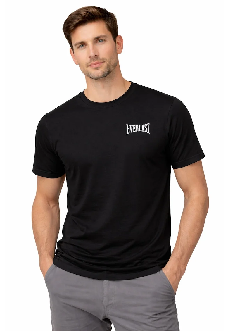 Tricou din amestec de bumbac - 659875, Negru