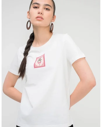 Jack & Jones, Tricou din bumbac organic cu imprimeu, Alb
