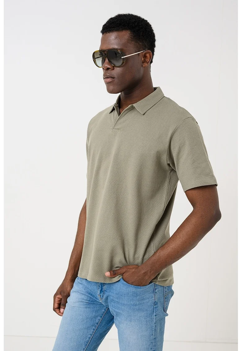 Tricou polo din bumbac Devin, Verde sparanghel