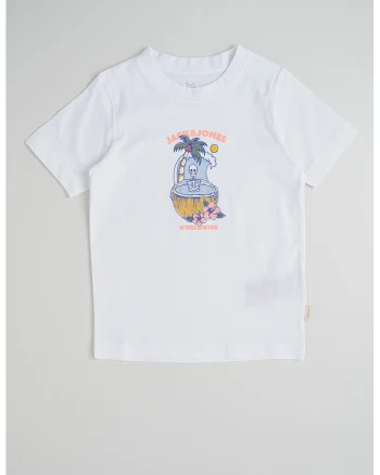 Tricou din bumbac organic cu imprimeu logo, Alb optic