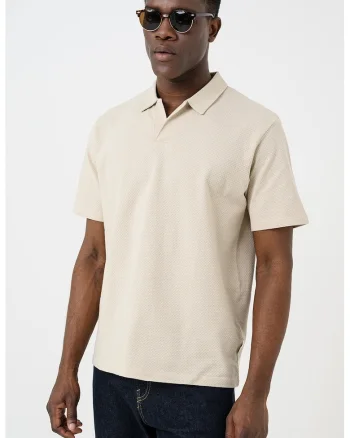 Tricou polo din bumbac Devin, Bej deschis