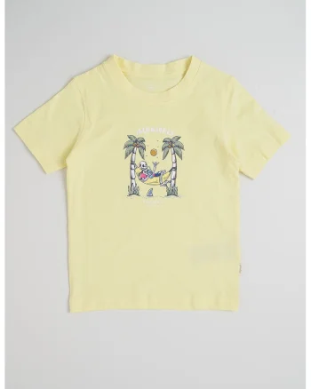 Tricou din bumbac organic cu imprimeu logo, Galben pal