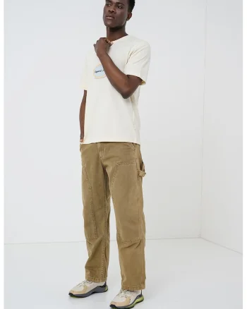 Tricou din bumbac organic cu imprimeu, Crem