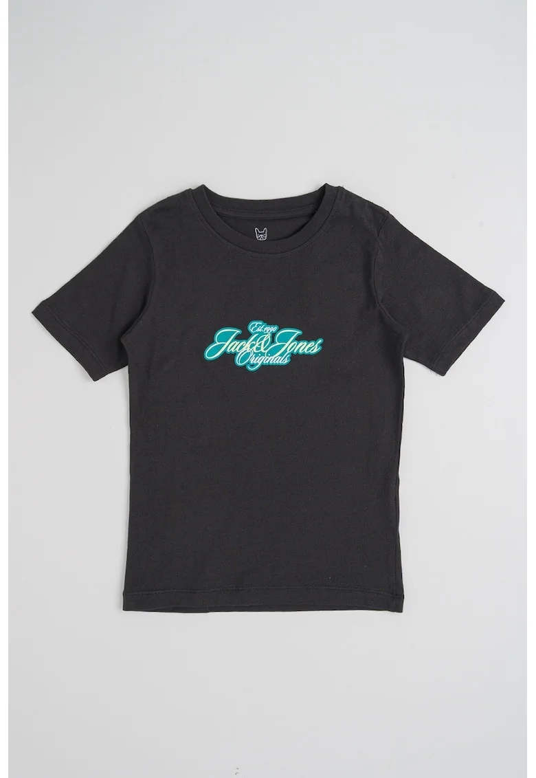 Tricou din bumbac organic cu logo, Negru