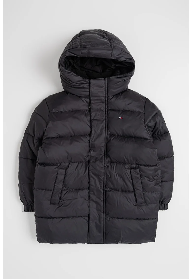Geaca regular fit cu gluga, Negru,