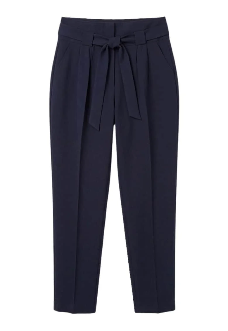 Pantaloni conici cu funda din panglici Polphe