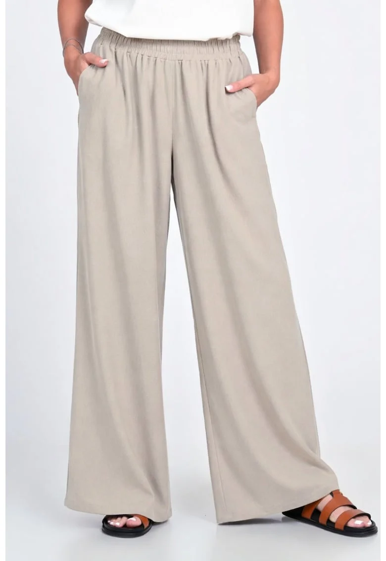 Pantaloni Dama  Wide Leg, Bej