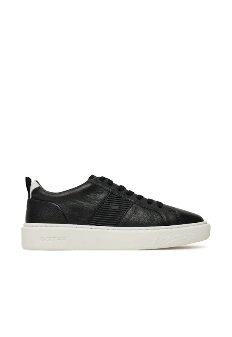 Tenisi barbati, Raw, piele naturala, negru, Negru
