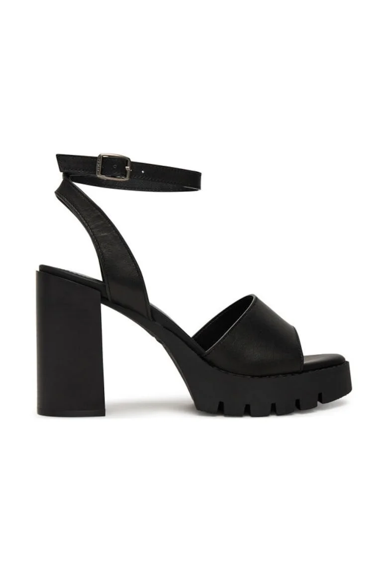 Sandale dama,  piele, Negru