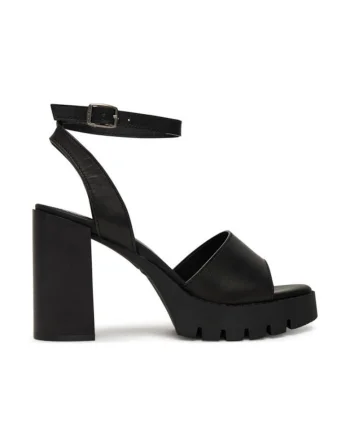 Sandale dama,  piele, Negru