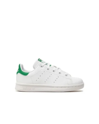 Pantofi copii  Stan Smith, piele ecologica, alb/verde, Alb/Verde