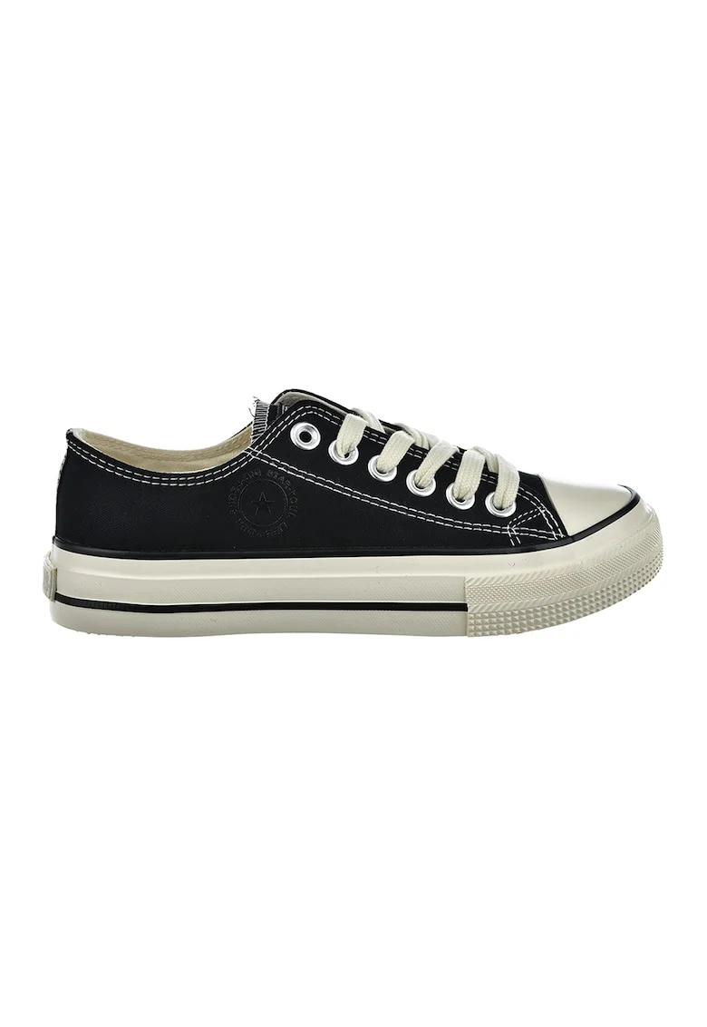 Tenisi low-cut, Negru/Alb murdar