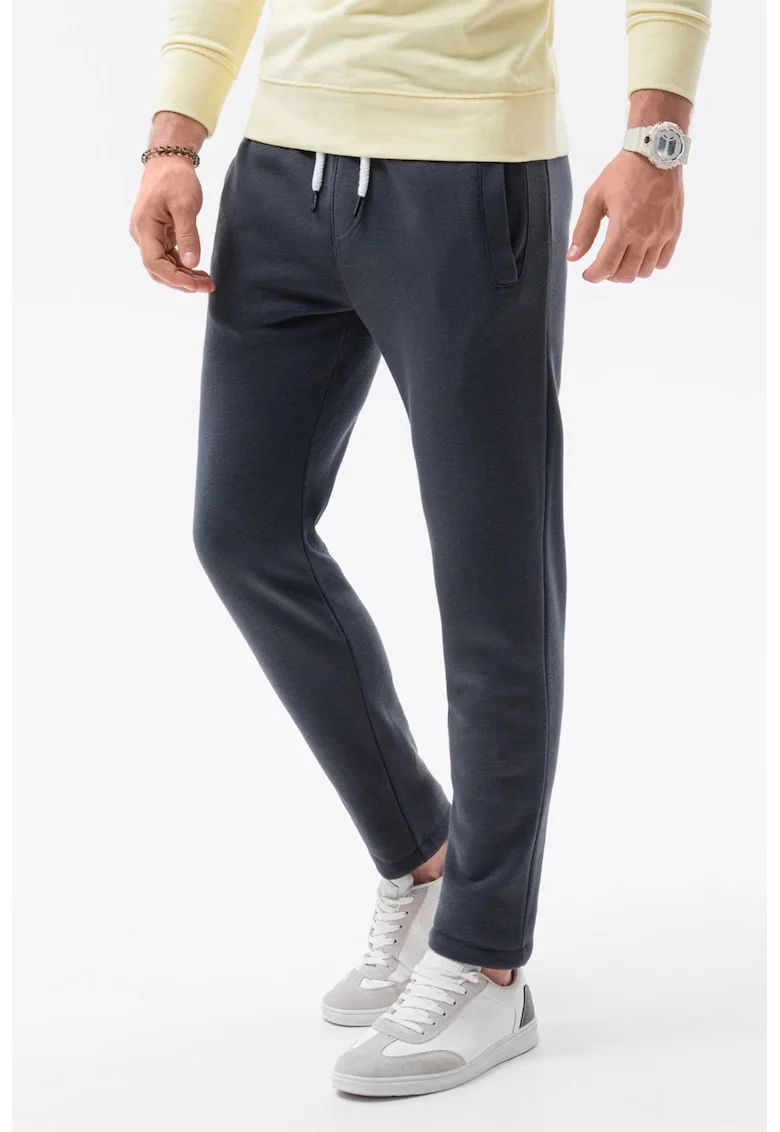 Pantaloni de trening cu doua buzunare oblice, Gri inchis