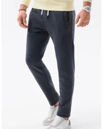 Pantaloni de trening cu doua buzunare oblice, Gri inchis