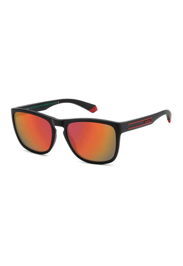 Ochelari de soare unisex polarizati, Rosu/Negru