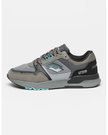 Pantofi sport cu insertii de plasa Berme, Alb/Gri inchis