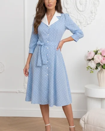 Rochie midi eleganta albastra cu...