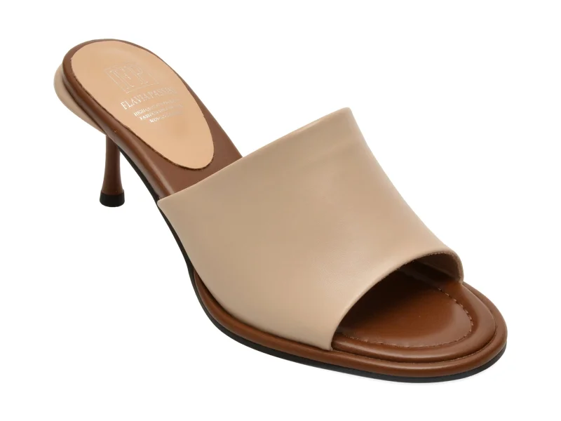 Papuci eleganti FLAVIA PASSINI gri, H5778, din piele naturala