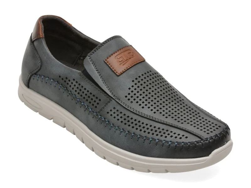 Pantofi BITE THE BULLET bleumarin, Q156, din piele naturala