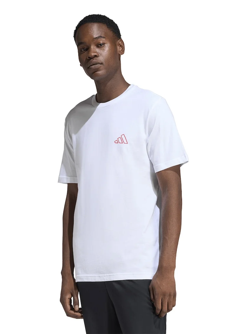 Tricou cu text Bold, Alb optic