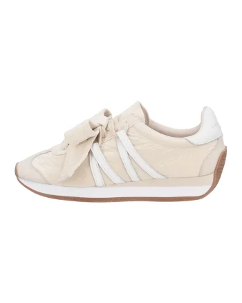Pantofi sport cu funde, Alb/Bej deschis
