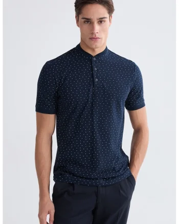 Tricou de bumbac cu imprimeu, Alb/Bleumarin