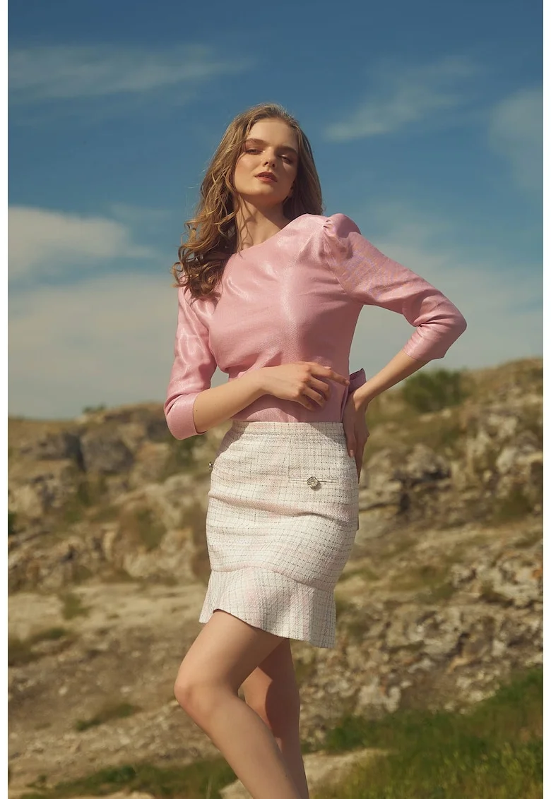 Fusta mini tip tweed, Roz