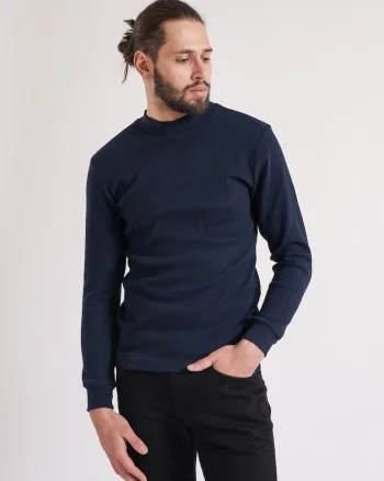 Bluza cu mananeca lunga barbat uniton din bumbac, cu guler
