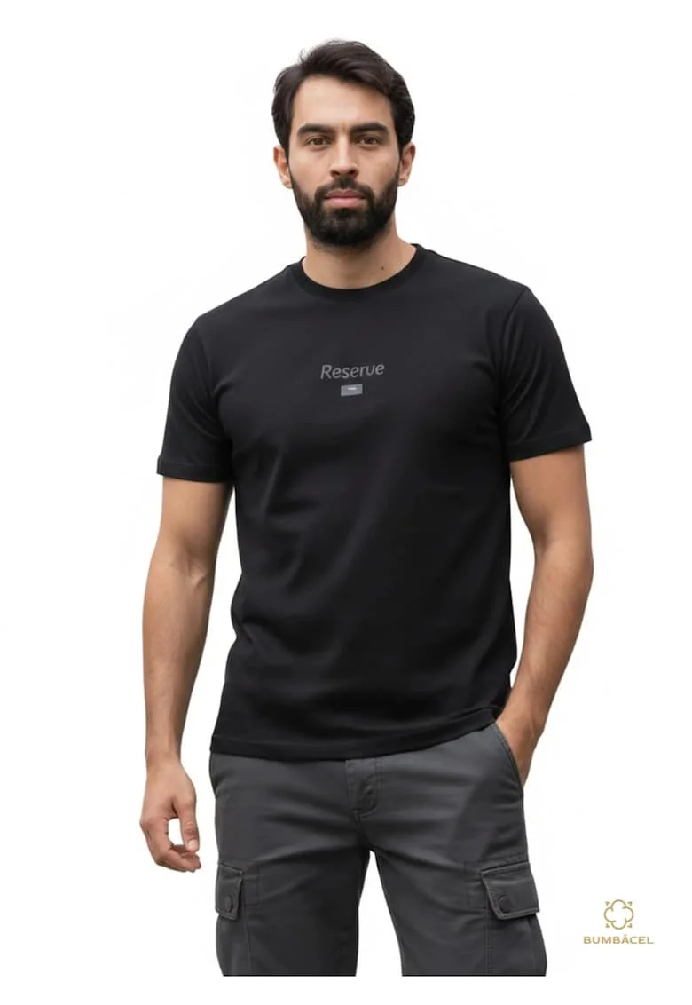 Tricou uniton din bumbac, pentru barbati, M, Negru