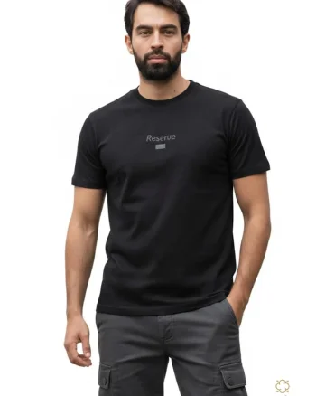Tricou uniton din bumbac, pentru barbati, M, Negru