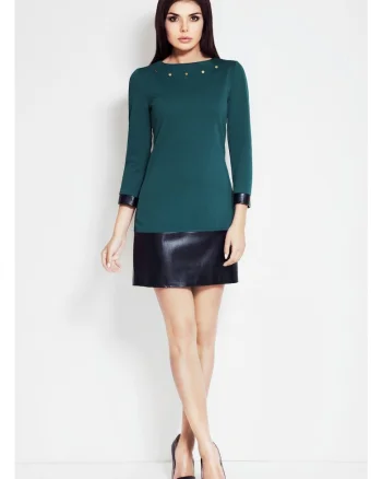 Rochie De Dama,  Model Clasic Elegant, Verde, Material Premium, Rochie Versatila De Zi Si De Seara, Tinuta Office Luxoasa Pentru Femei, Rochii Casual Rafinate, Croiala Feminina Confortabila, Fabricata In Polonia, Fashion Atractiv, Verde