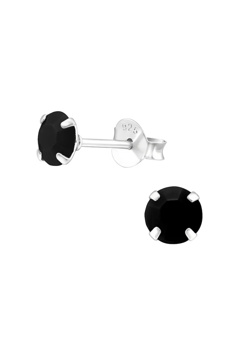 Cercei Pentru Barbati din Argint 925 cu Cristale Zirconia Negre