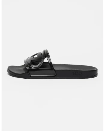 Papuci cu decupaj logo Clyde, Negru