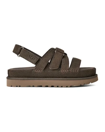 Sandale din piele intoarsa Goldenstar Gleam, Maro inchis