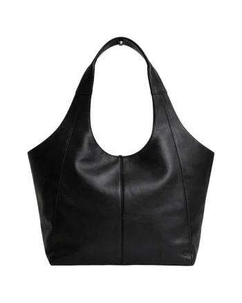 Geanta tote din piele naturala, Negru