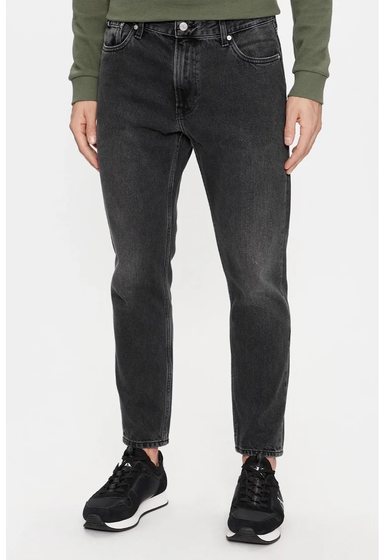 Blugi Barbati,  Negru, Straight Fit 2480, Negru