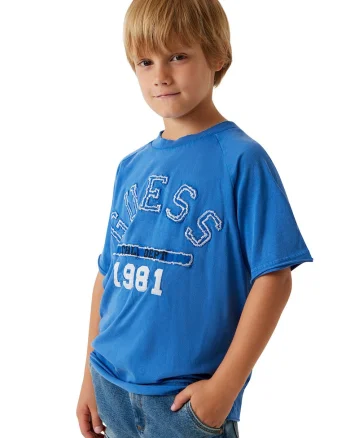 Tricou de bumbac cu logo, Albastru royal