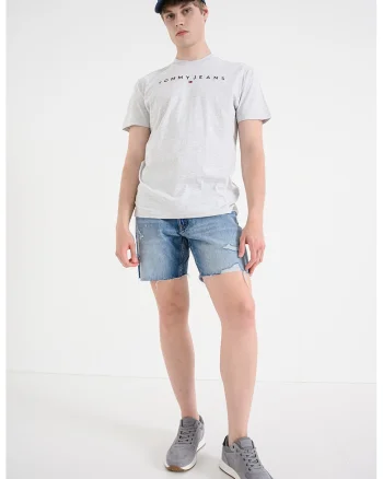 Tricou din bumbac cu logo brodat, Gri deschis