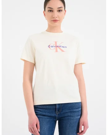 Tricou relaxed fit cu imprimeu logo, Bej inchis