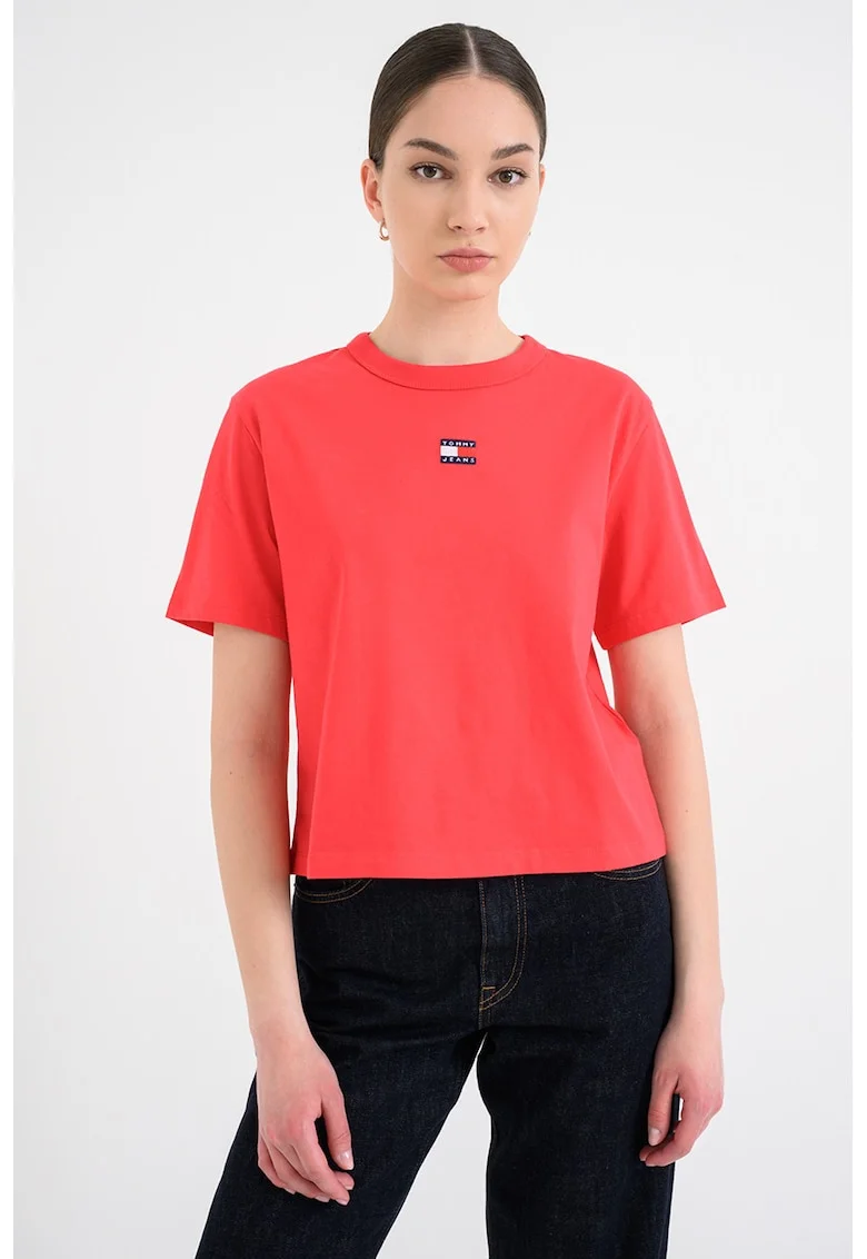 Tricou lejer de bumbac, Rosu capsuna