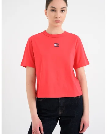 Tricou lejer de bumbac, Rosu capsuna