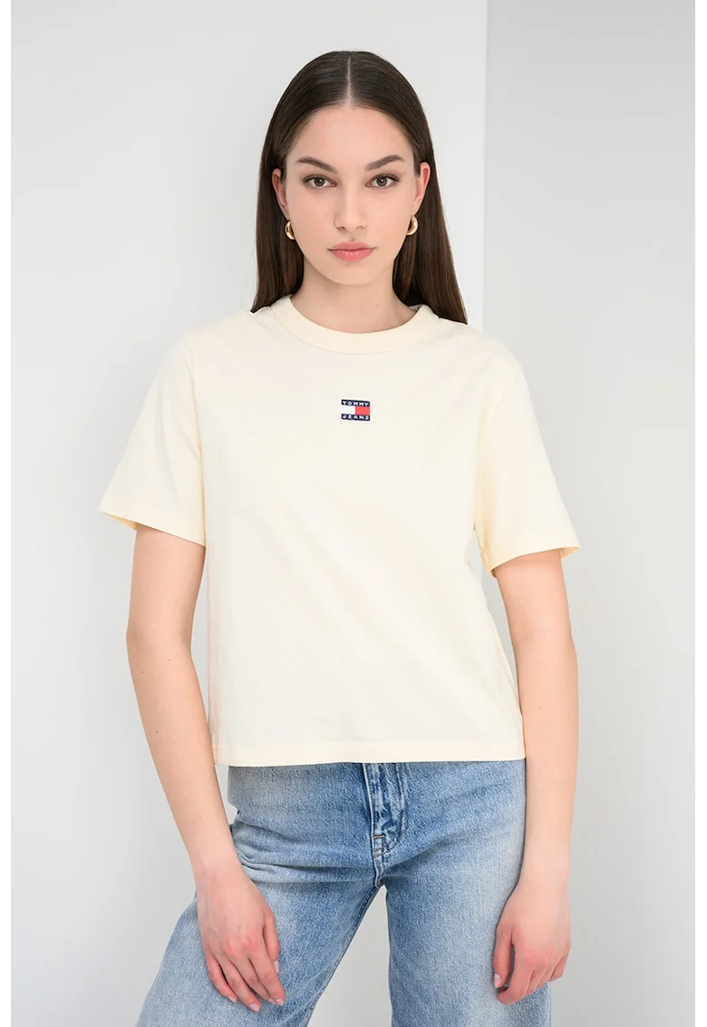 Tricou lejer de bumbac, Galben vanilie