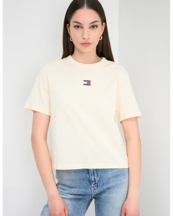 Tricou lejer de bumbac, Galben vanilie