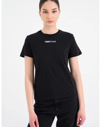Tricou de bumbac cu logo, Negru carbon