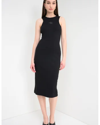 Rochie midi cu logo, Negru antracit
